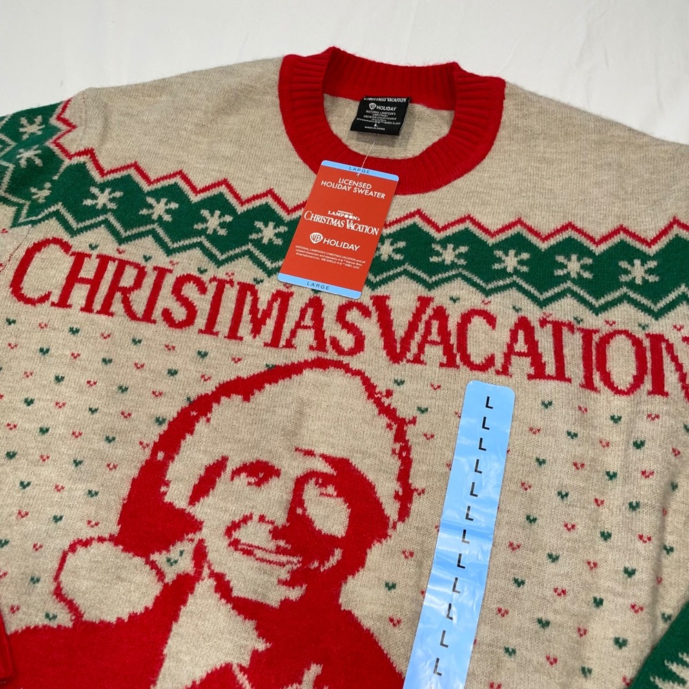 National Lampoon's Christmas Vacation Clark Griswold Ugly Holiday Sweater Mens L